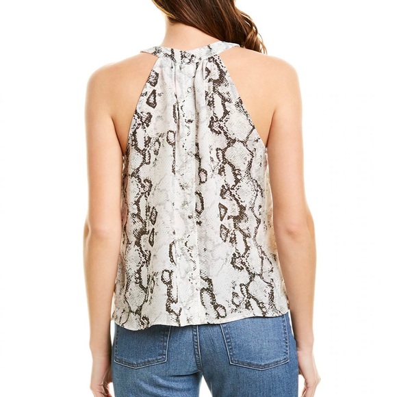 Laundry Raven Python Print Asymmetrical Choker Neckline Blouse - Picture 7 of 8